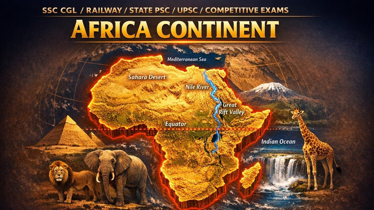 WORLD GEOGRAPHY AFRICA CONTINENT l अफ्रीका महाद्वीप  SSC UPSC MPPSC MPSI UPSI MPPOLICE 