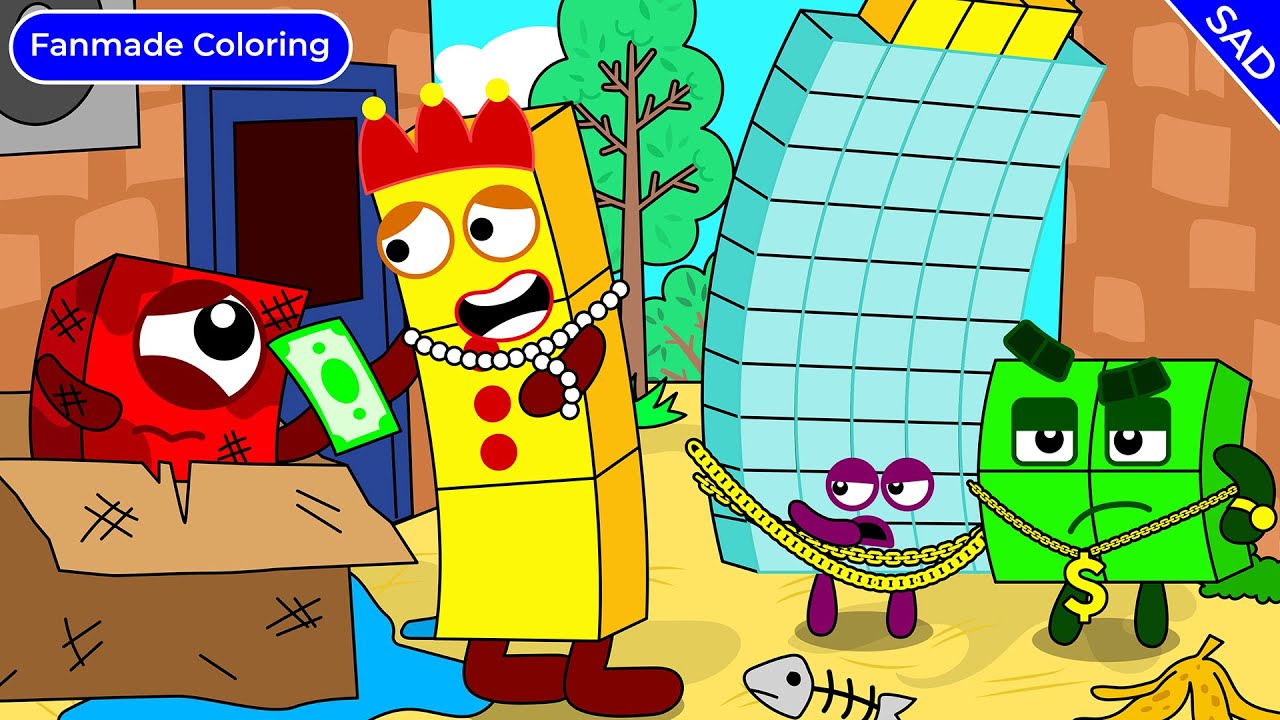 OMG!!! Numberblocks 1 Becomes Poor I Numberblocks Fanmade Coloring Story