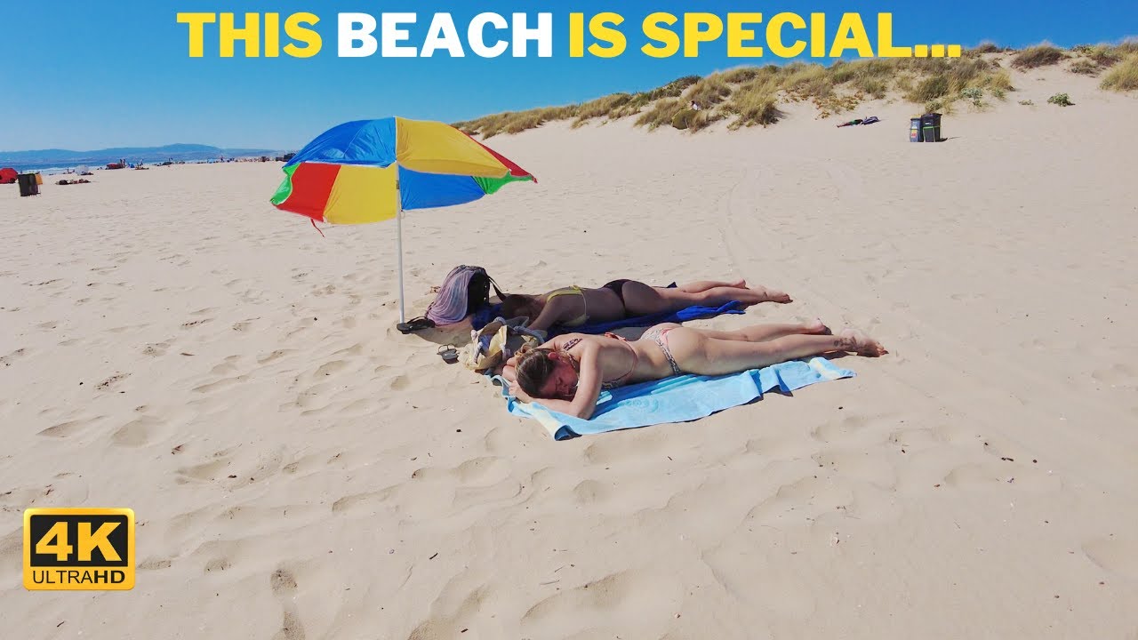 4k Praia da Riviera Beach Walk 🏖️ Costa de Caparica Portugal In June 2022