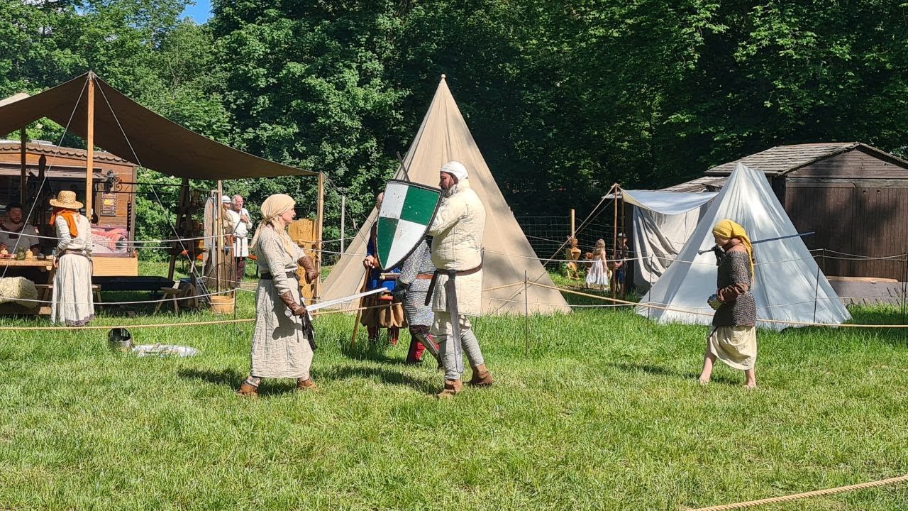 Medieval market with camp life and a large jousting tournament (Germany)🇩🇪. part 1/3