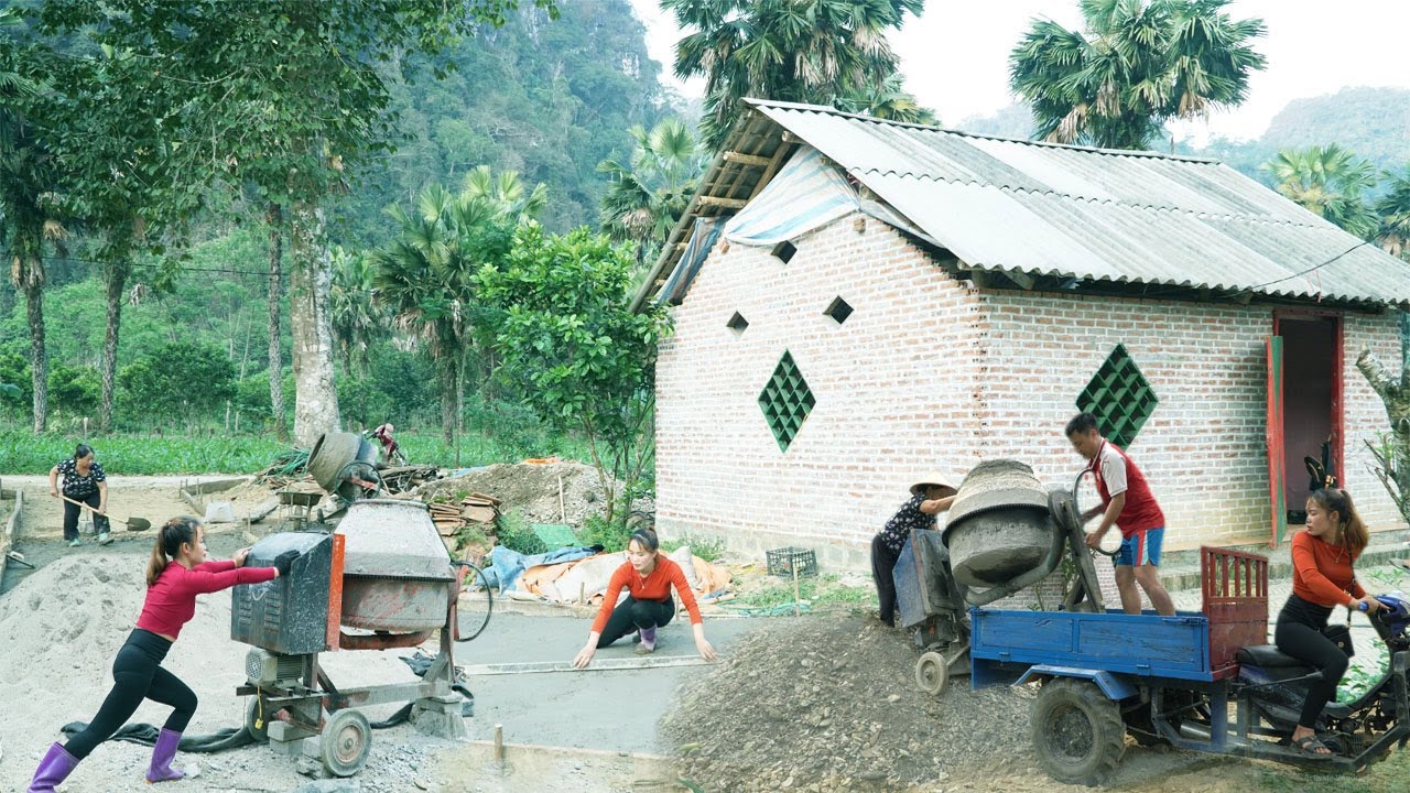 Use Excavator To Level The Ground - Technique Pouring Concrete To Expand The Road