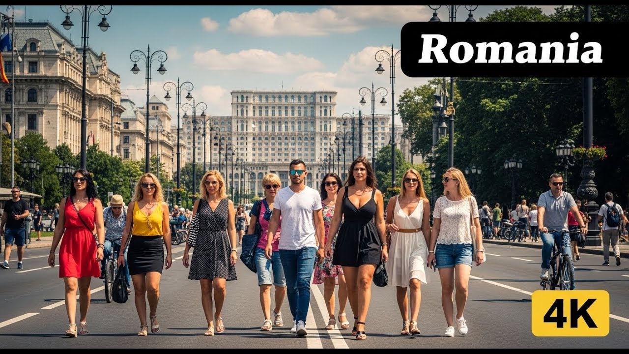 Romania Walking Tour 2025 | Exploring Bucharest’s Streets in 4K UHD