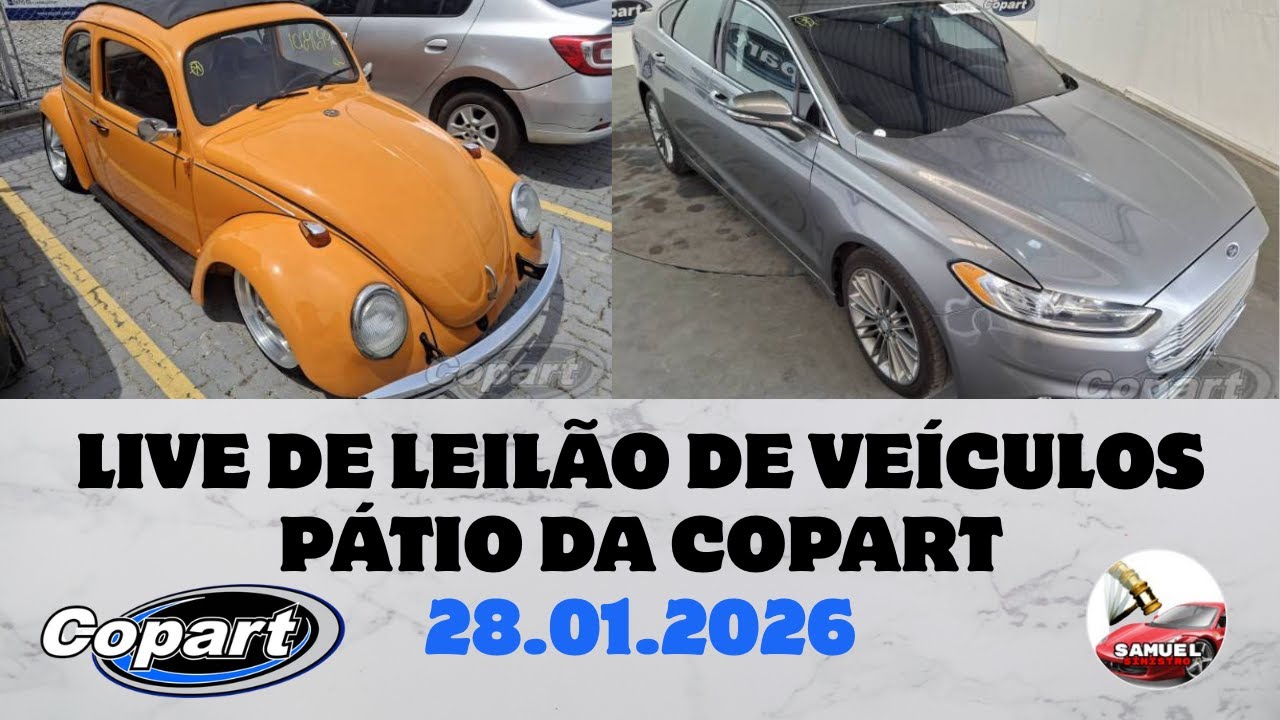 LIVE DE LEIL&Atilde;O DE VE&Iacute;CULOS NO P&Aacute;TIO DA COPART DO DIA 28.01.2026