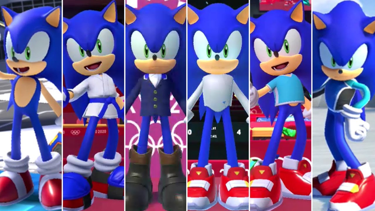 Mario & Sonic at the Olympic Games Tokyo 2020 - All Sonic Outfits