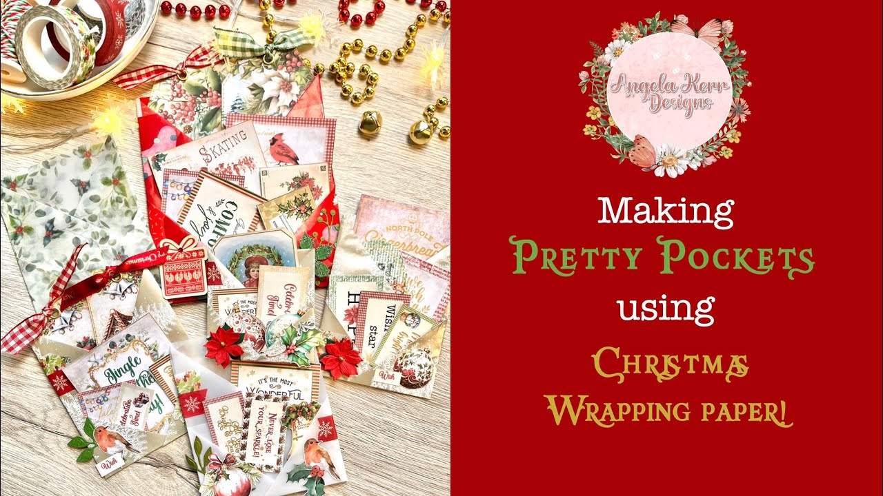 WOW Pretty Pockets using Christmas Wrapping Paper!