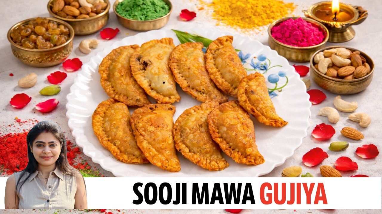 SOOJI MAWA GUJIYA | Mathura Style — Crispy & Rich Stuffing | मथुरा स्टाइल सूजी मावा गुजिया
