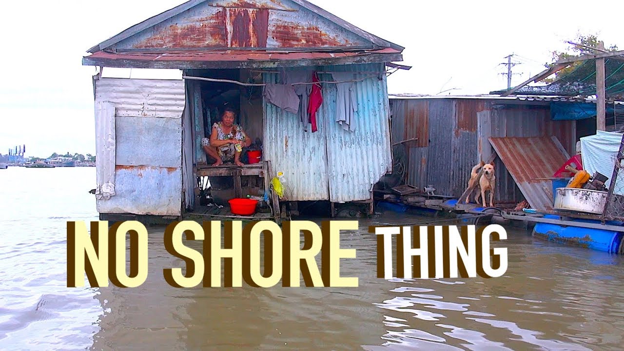 Tour inside a ghetto raft house. Vietnam.