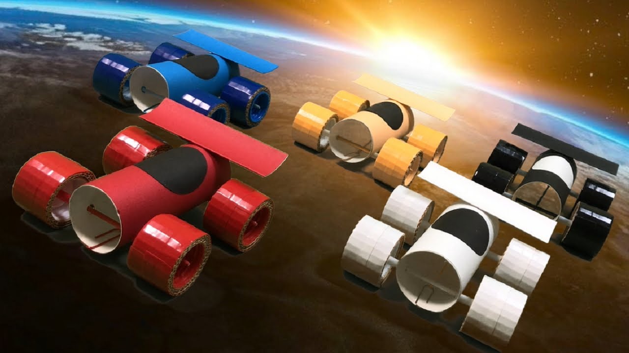 ゴムの力で動く車　芯で作るプルバックカー【工作】