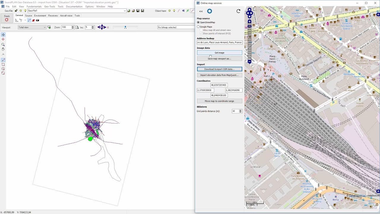 SoundPLANnoise 8.0 interfacing to OSM