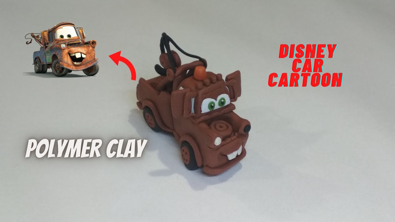 Polymer clay Mater car cartoon | Easy Diy | Lightning Mcqueen | Clay art - Vicky25Crafts
