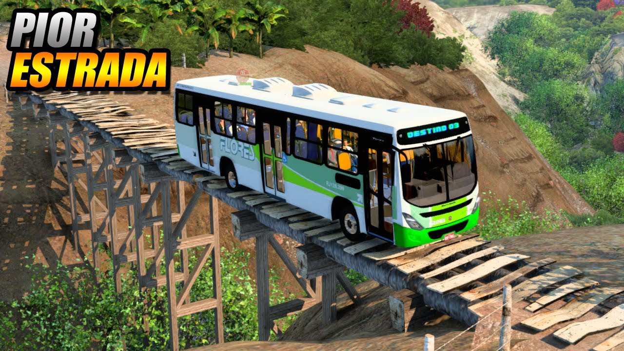 PIOR ESTRADA DA CIDADE PARA A MADEREIRA !!! EURO TRUCK SIMULATOR 2 MOD BUS - G27
