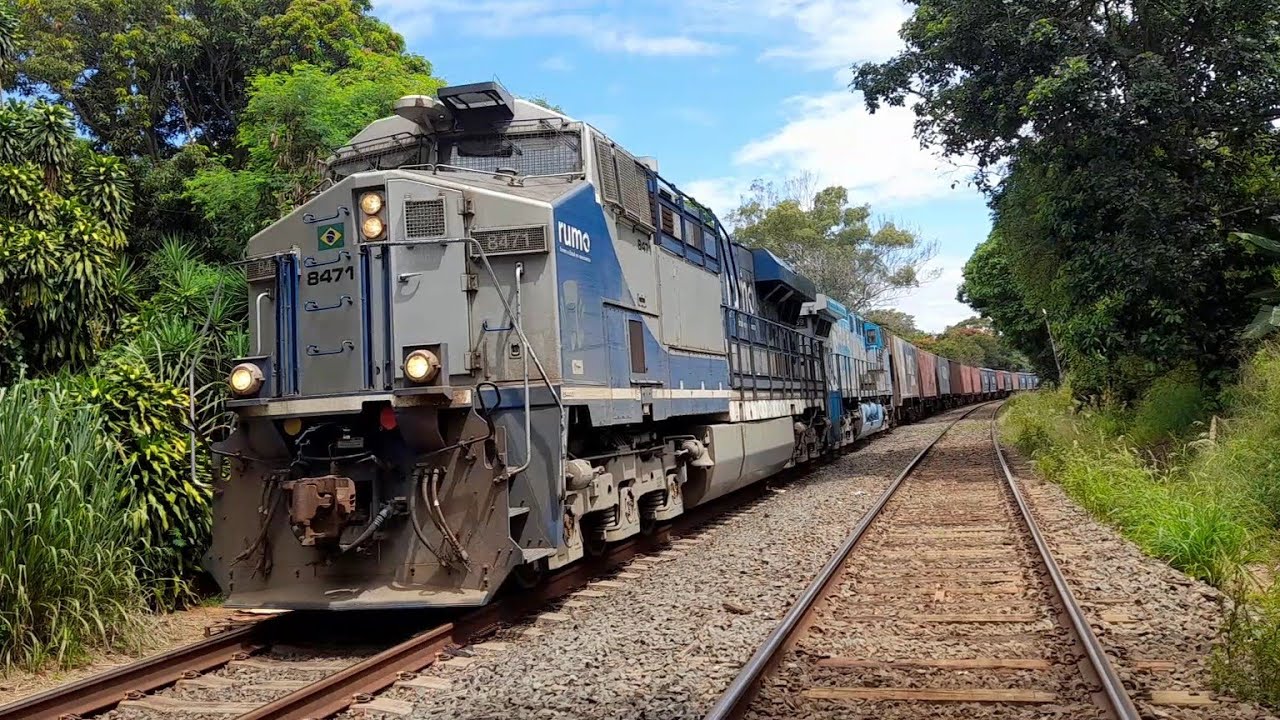Trem vazio chegando e parando em Americana @trainmania2.0