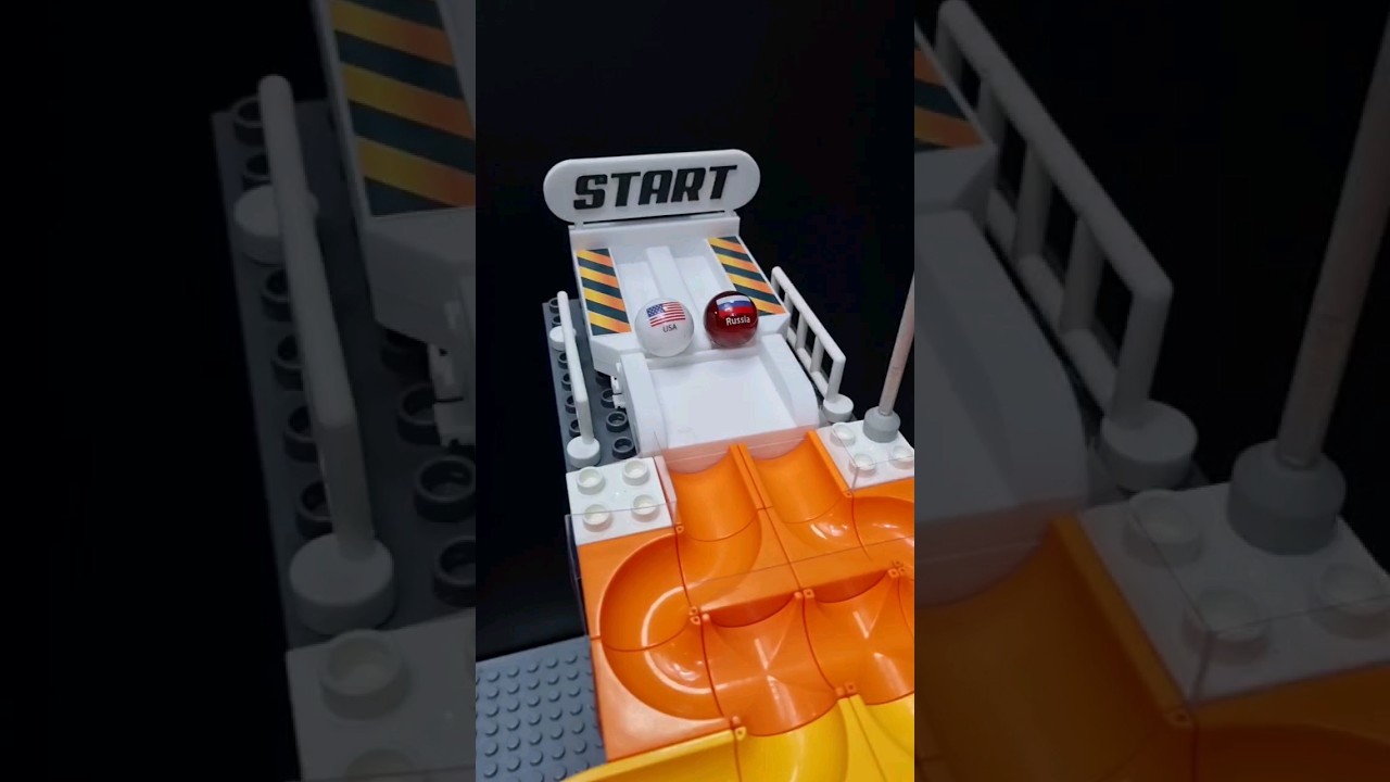 Incredible duel between great rivals in this marble race!  #Russia vs #USA #marblerun #marblerace