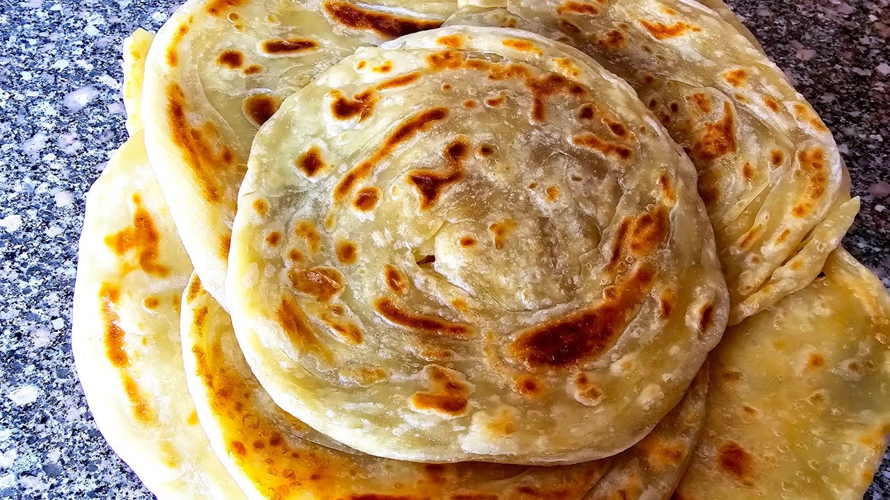 خبز البراتا الهندي بمقادير و طريقه سهله وبسيطه / صيامي وطعمه خطير 😋😋