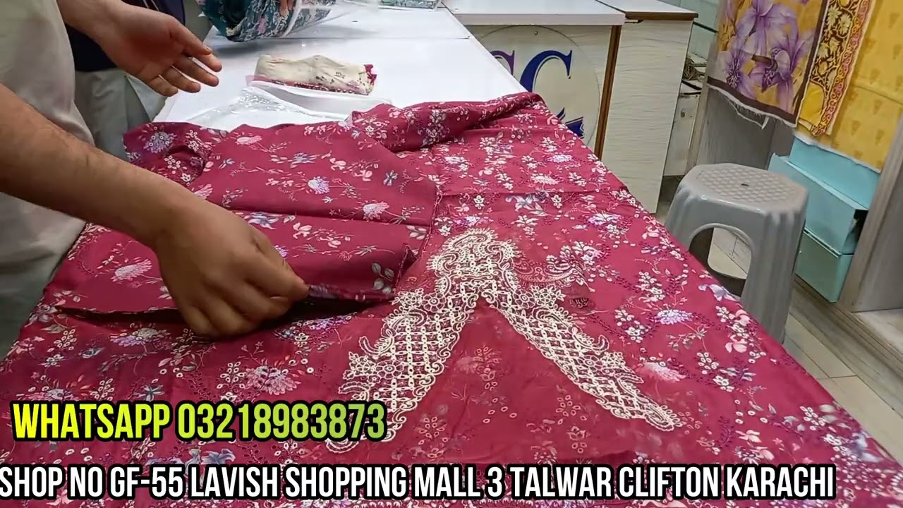 Chikan kari Eid Lawn Collection 2026 by Aabyaan Available at Sharif Collection
