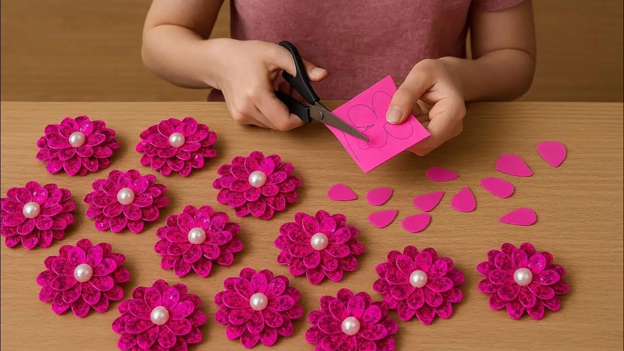 Incredible! Gorgeous flowers made from fabric scraps☝️Business idea💵 #ideas #craft 