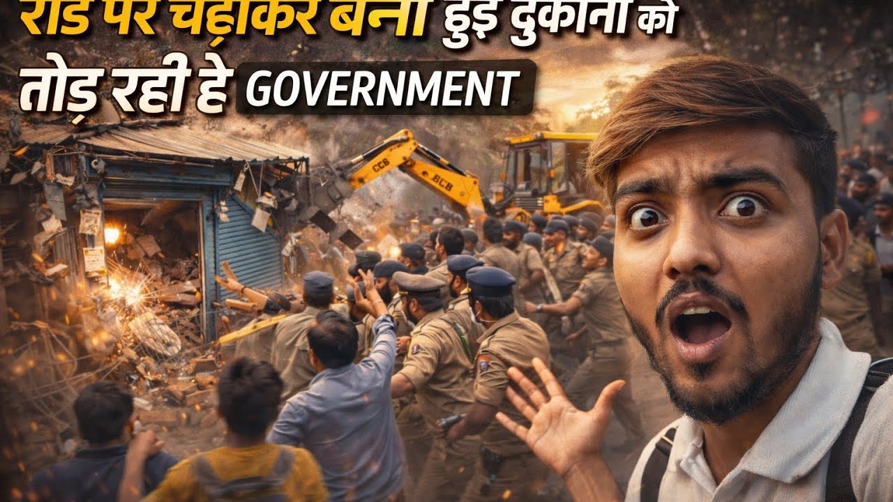 Gandhi Wadi Ki Sari Dukan Tod Rahi Hai Gorament 🚜