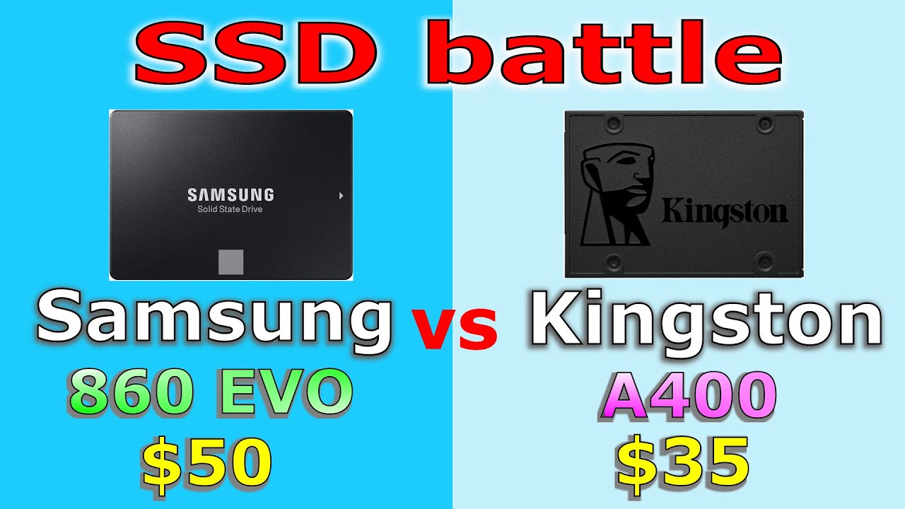 Samsung SSD 860 EVO против Kingston SSD A400 Время загрузки Windows, время загрузки игр