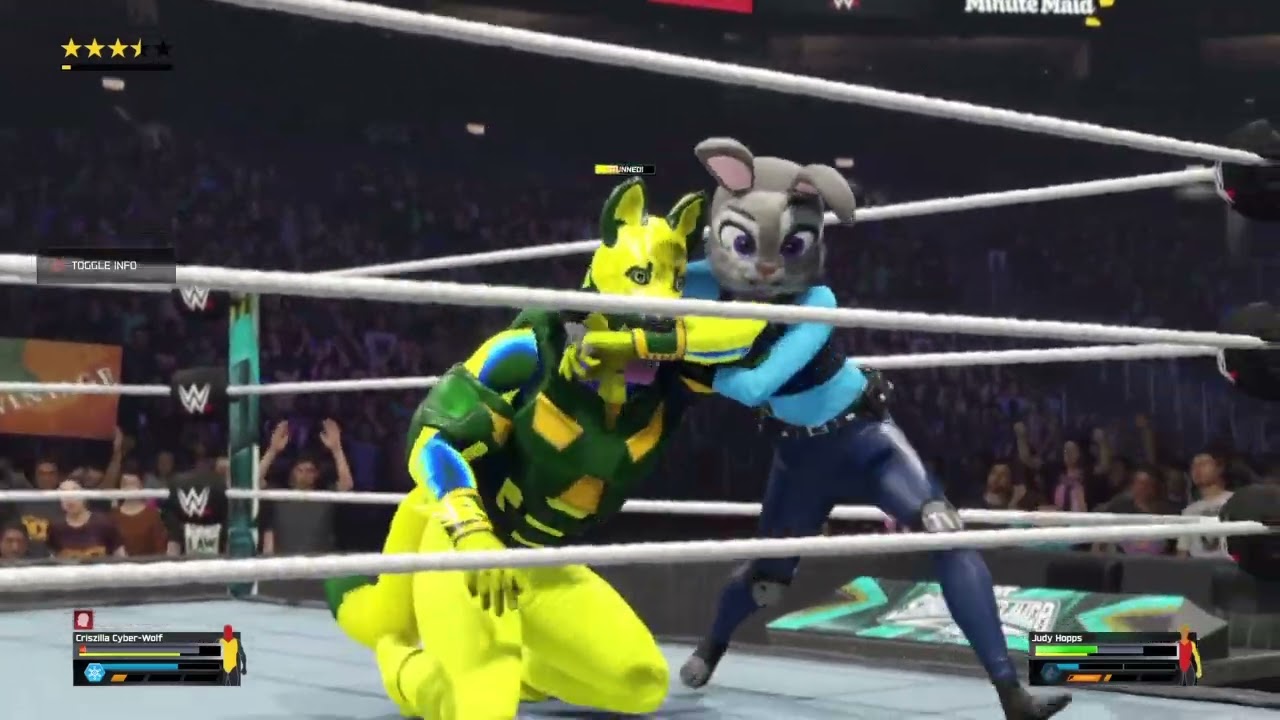 WWE 2K25: Крисзилла Кибер-Волк против Джуди Хоппс