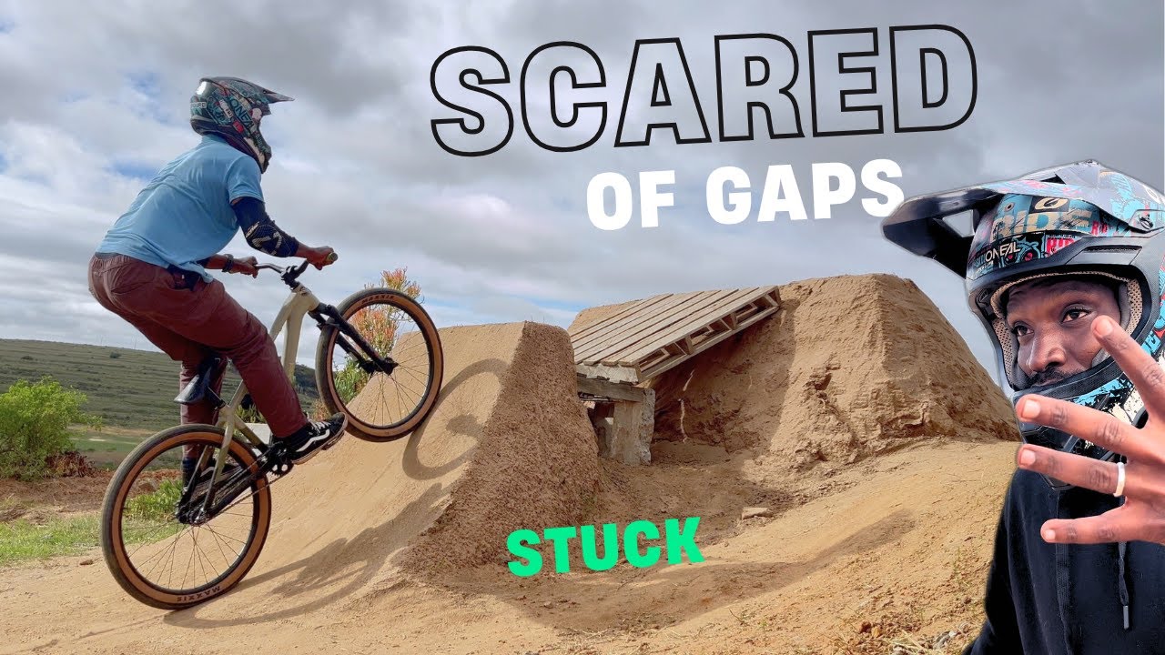 Im so scared of gap jumps (Im learning how to ride the dirt jump line we built and stuck on jump #5)