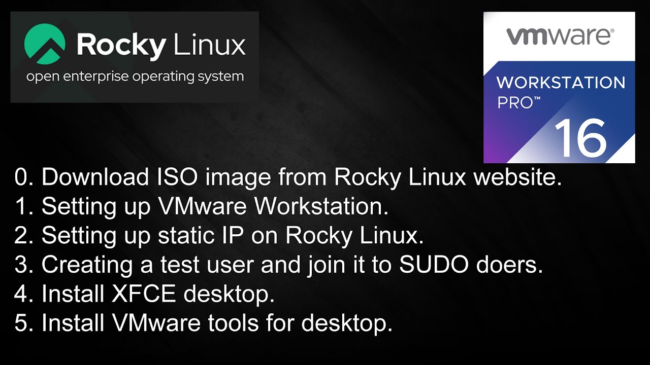 Rocky Linux Installation - XFCE Desktop - VMware - CentOS - Linux