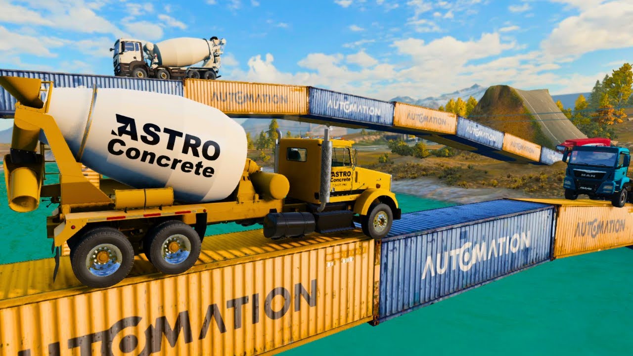 Trucks vs Container Bridges | BeamNG.Drive