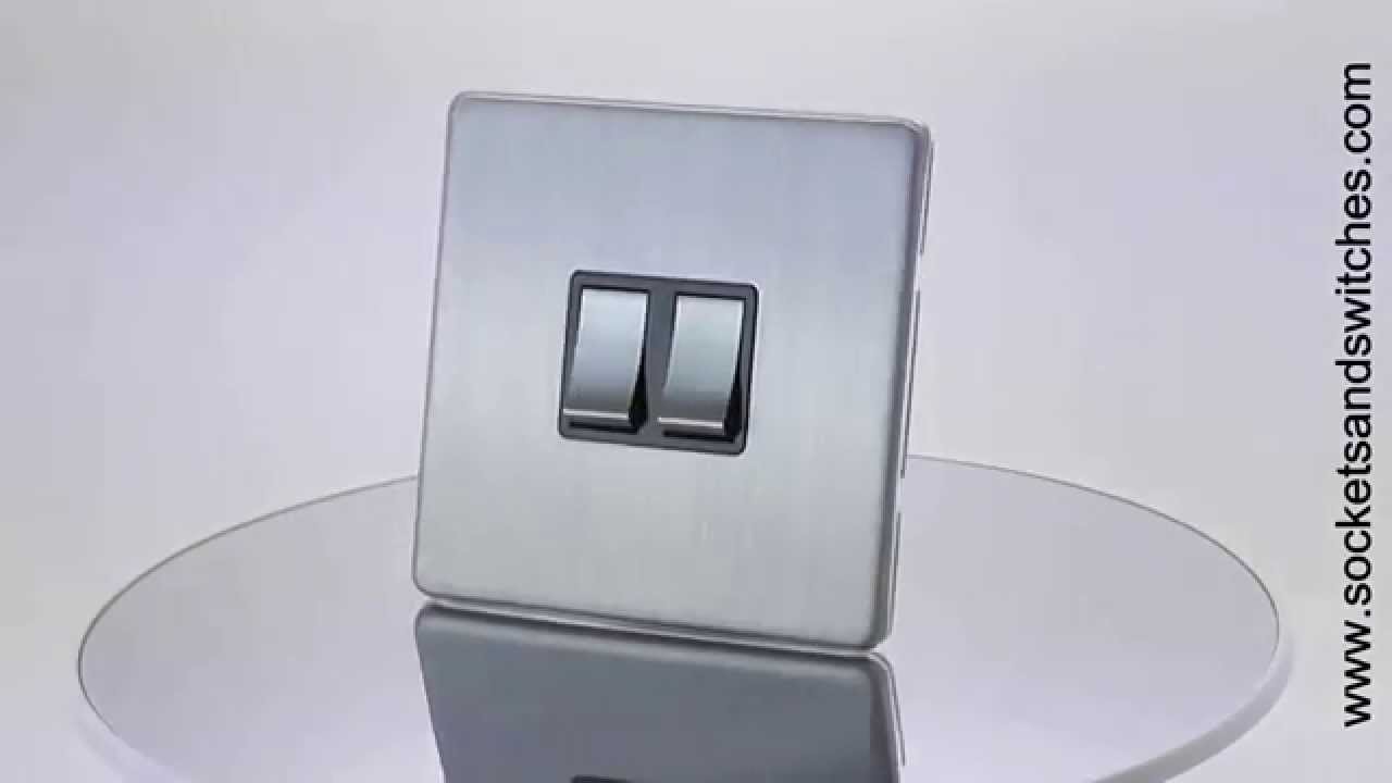 Screwless Brushed Steel Sockets and Switches