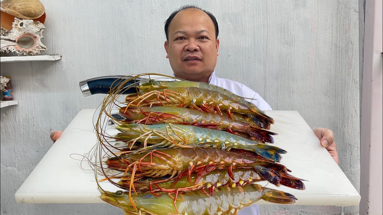 How to cook the best sea shrimp, the best recipe for making sea shrimp sashimi // best cooking