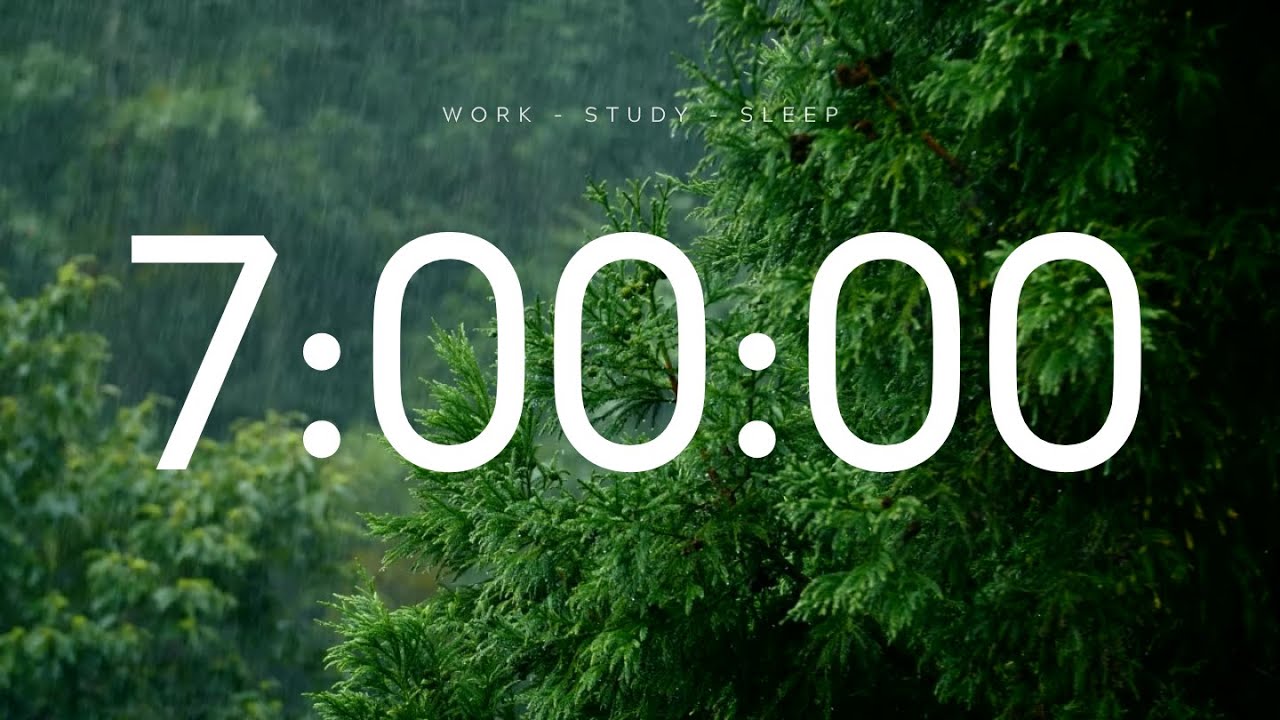 7 Hour Rain Timer 🌧️ | Relaxing Countdown for Work, Study & Sleep