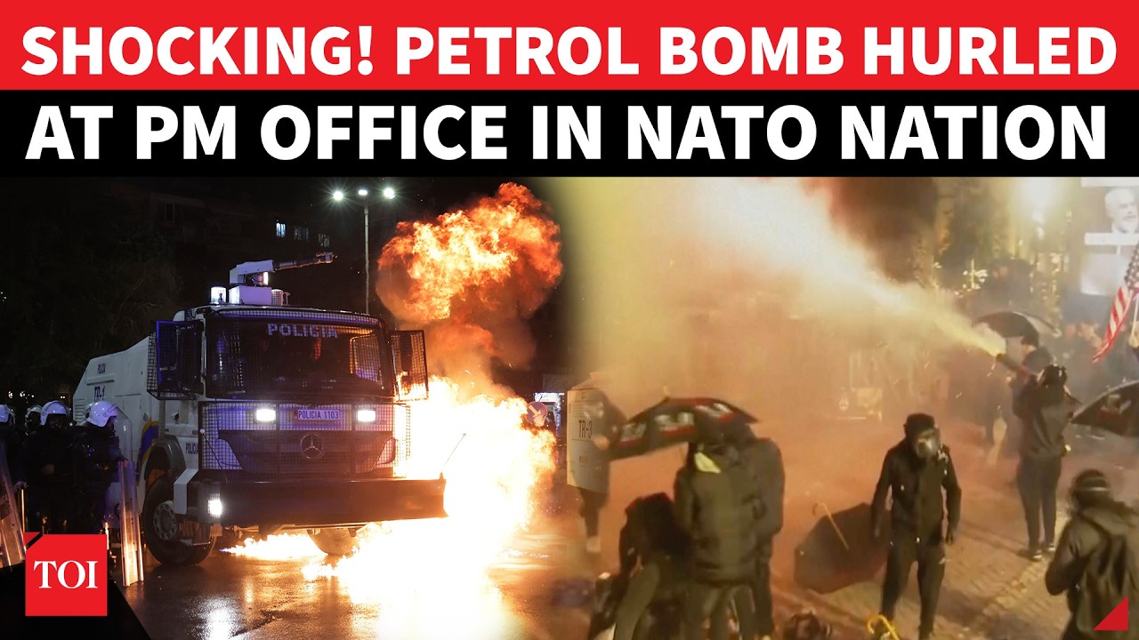 'RESIGN NOW...': NATO Nation In Turmoil; Petrol Bombs, Tear Gas, Explosions At PM Office | Watch