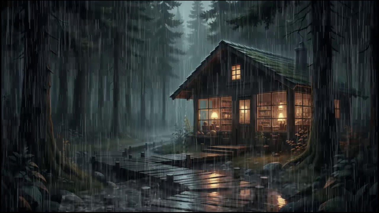 Rain Washed Woodland Cabin 🌧 | Gentle Rain Sounds for Deep Sleep, Stress Relief, and Quiet Rain