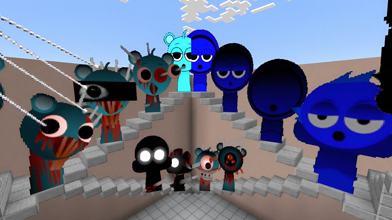 My Sprunki Horror Sky and Javen in Minecraft PE