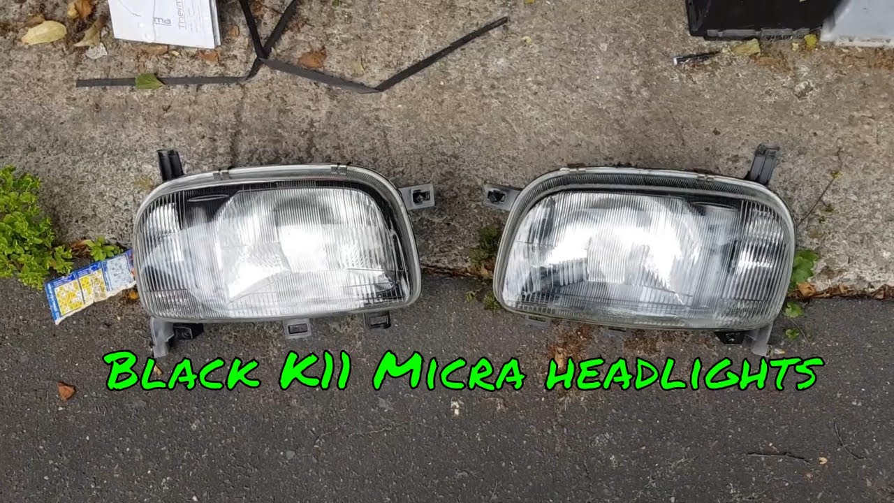 How to spray pre facelift K11 Nissan Micra headlight inserts black