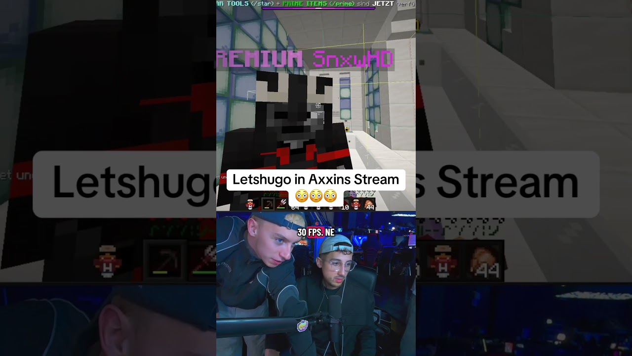 LetsHugo in the Axxin stream during a base raid on HugoSMP #hugosmp #shorts