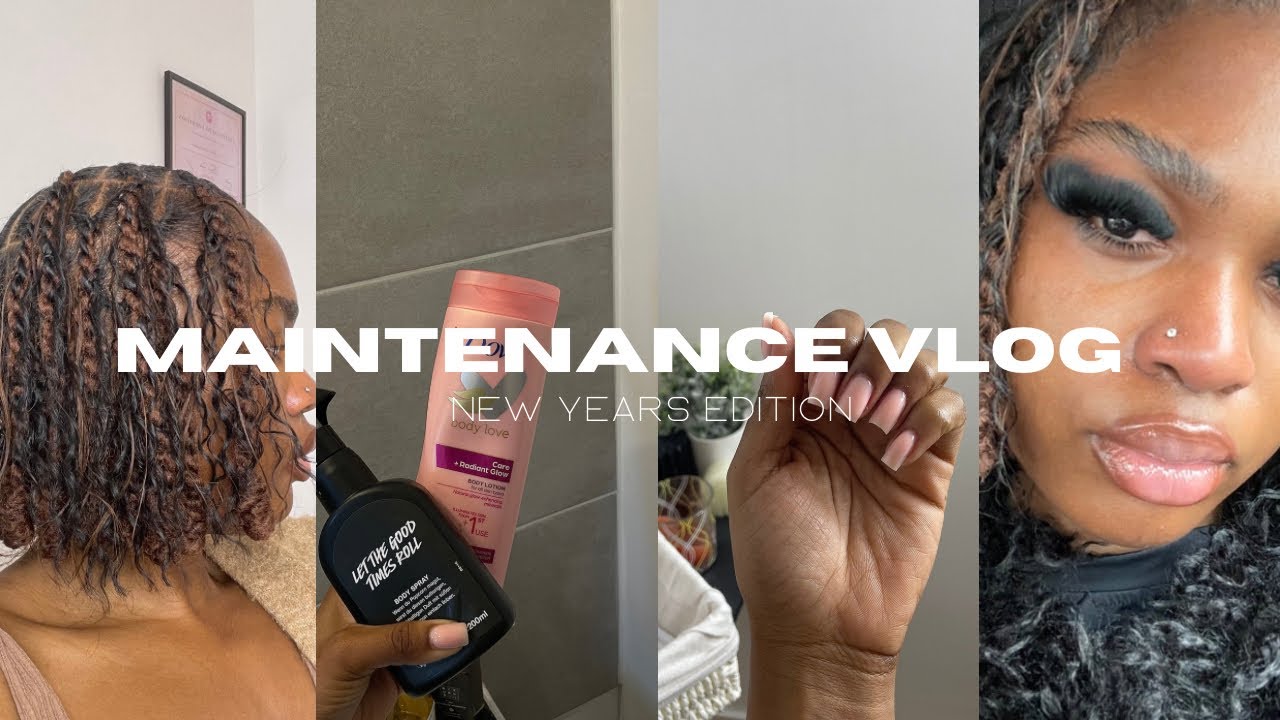 new years maintenance vlog ( hair , nails , eyelashes, skincare and new years with me ) FR