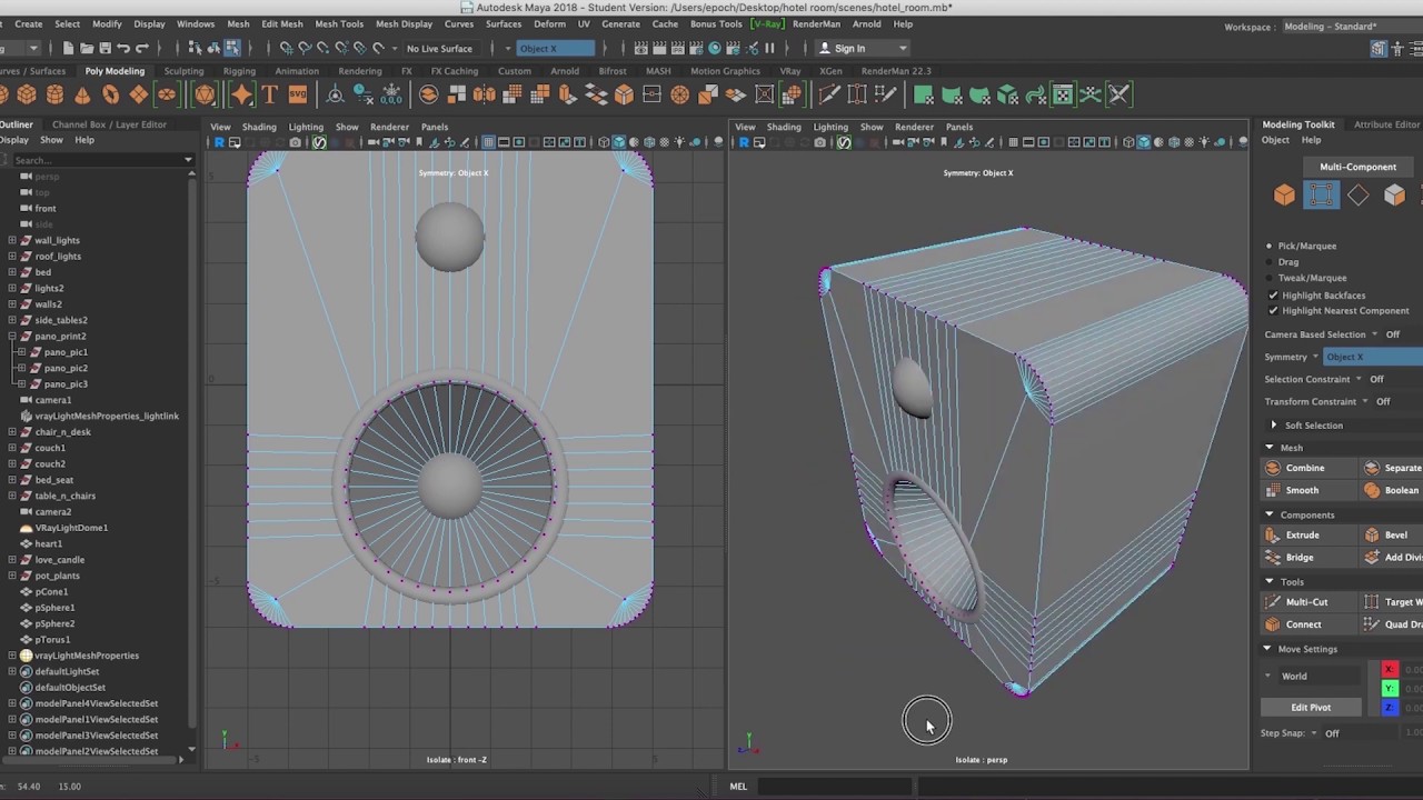 3D speaker modelling in maya
