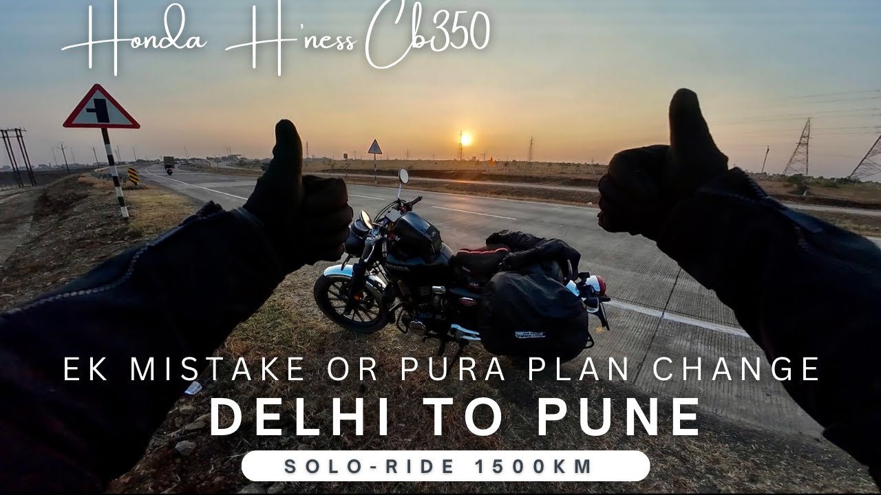 Delhi to Pune Solo Bike Trip 1500 km | Honda H'ness CB350 Long-Ride Vlog | Delhi To Pune Roadtrip