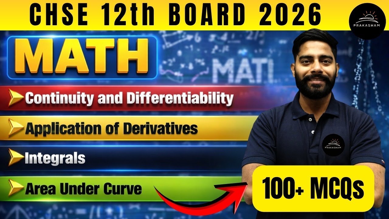 100 IMPORTANT MATH MCQs 🔥 | CHSE 12th Board Exam 2026 | BY-AMIT SIR #chse12thscience #chseodisha