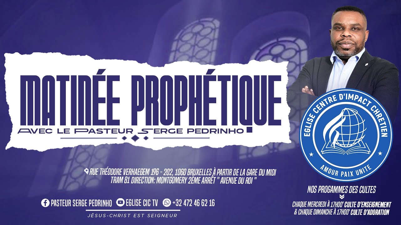  🔴 MATINÉE PROPHÉTIQUE | LE DIABLE, L’AUTEUR DE TA SOUFFRANCE | PASTEUR SERGE PEDRINHO 