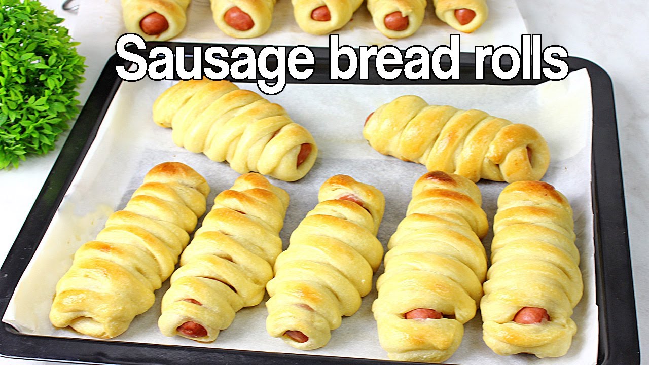 Sausage bread rolls | Braided chinese hot dog buns recipe