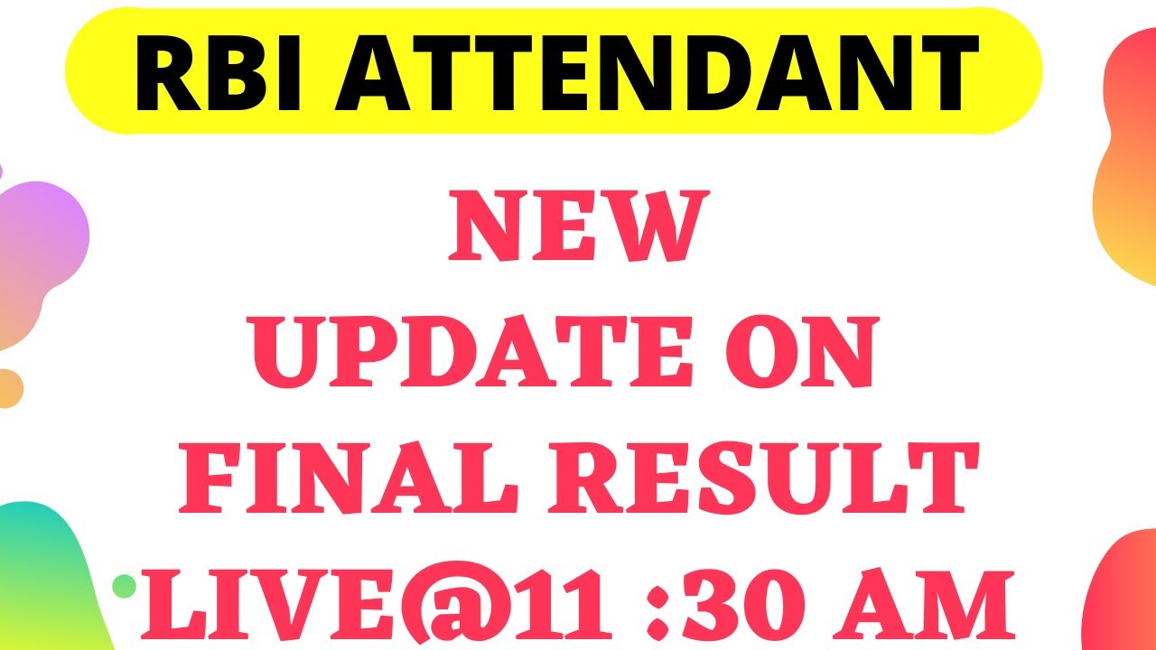 RBI Office Attendant RESULT  2021 | New  Update On Final result  @BANKINGBLOG
