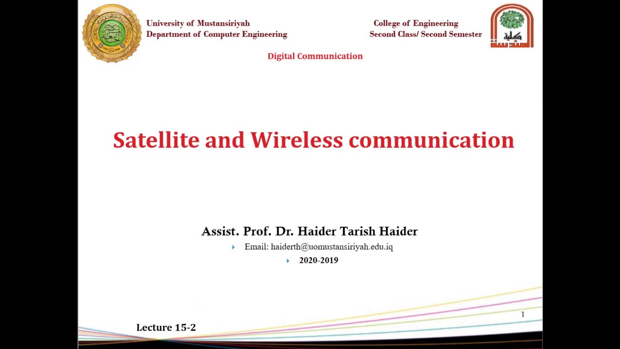 Lecture 15: Satellite and Wireless Communication