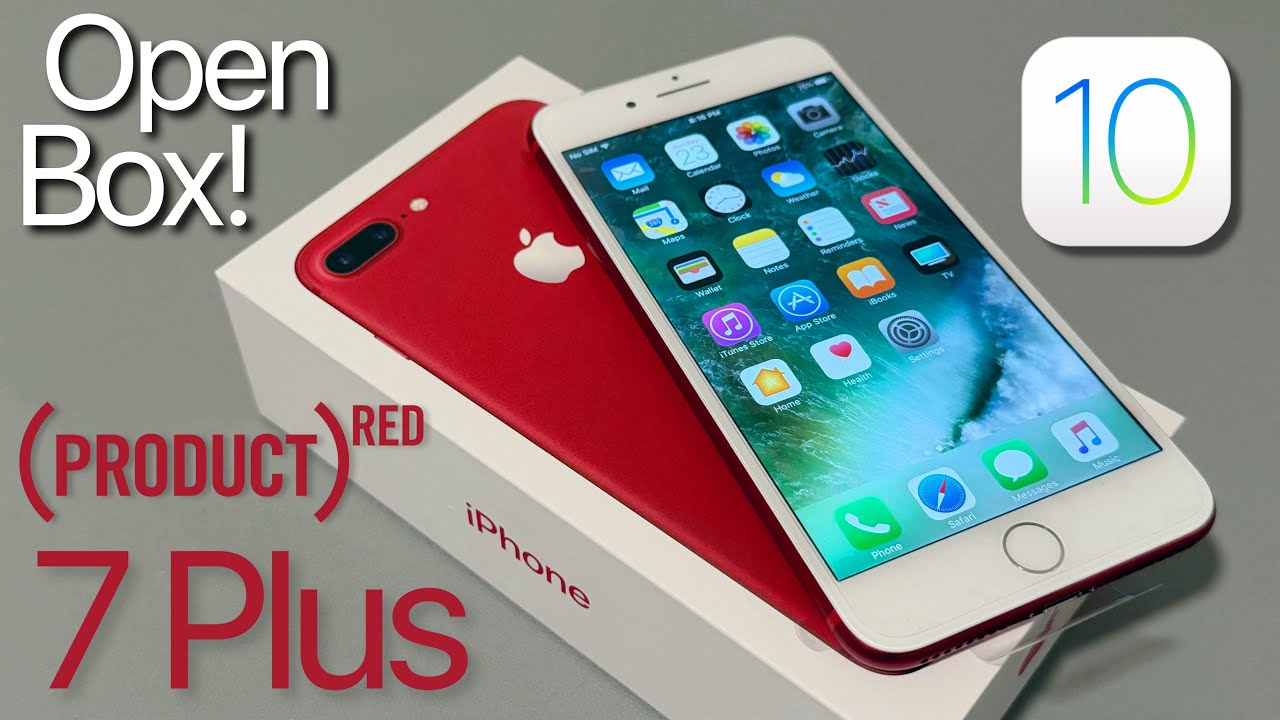 Распаковываем первый iPhone (PRODUCT) RED от Apple — Open Box 7 Plus на iOS 10!