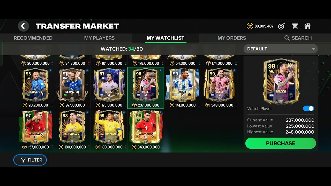 Buy messi 98 ovr