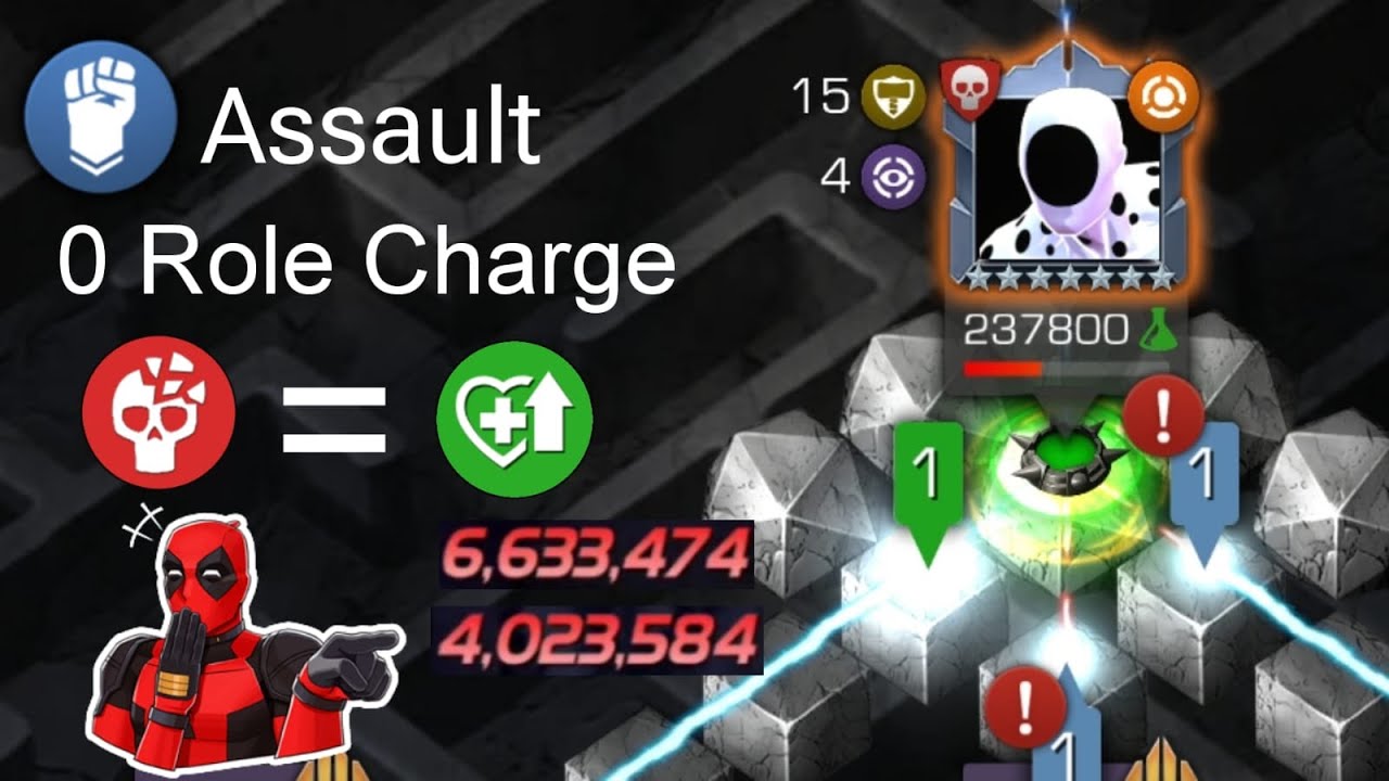 No Role Charge No Problem😆 | Deadpool X Force Assault Nightmare Raid | MCOC Indonesia
