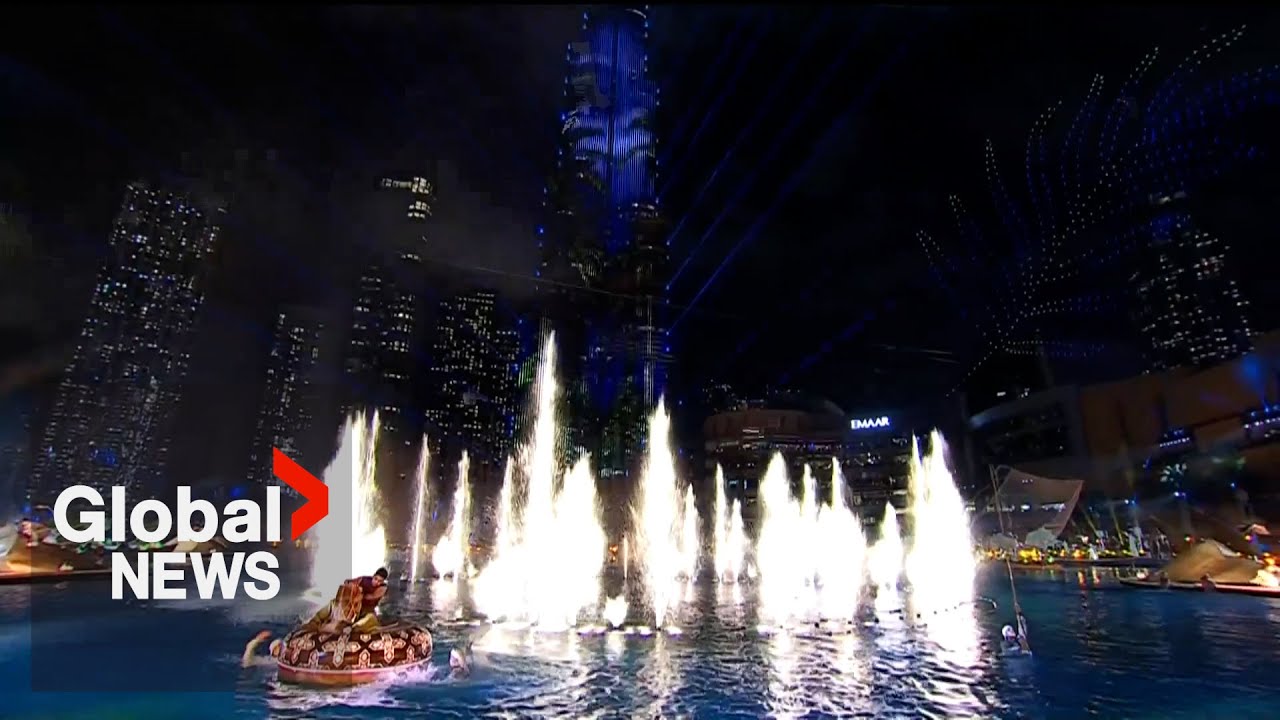 Dubai puts on ethereal New Year's water show ahead of fireworks