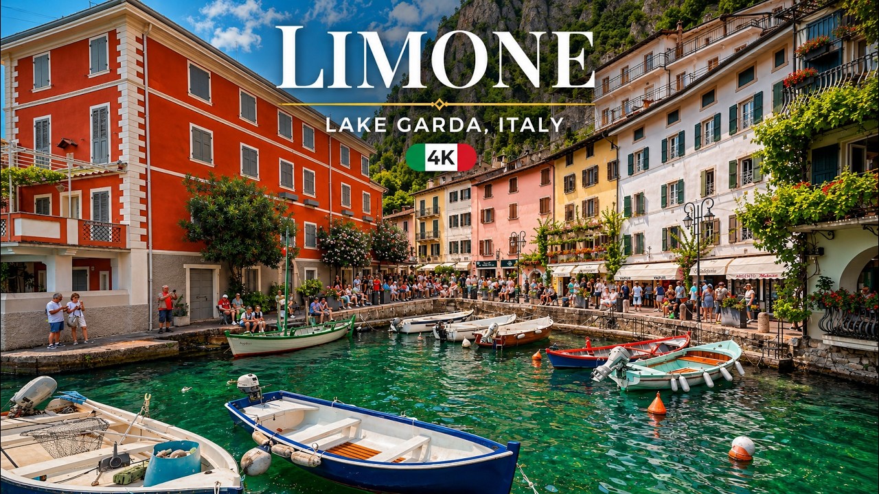 Limone sul Garda, Italy Walking Tour - The Lemon Town of Lake Garda (4K HDR - Captions)