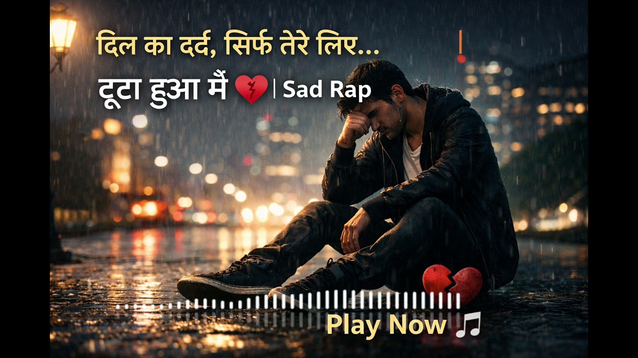 टूटा हुआ मैं 💔Sad Rap Heartbreak Song, AI Song, Emotional Rap, Hindi Sad Song, Hindi Rap Mix