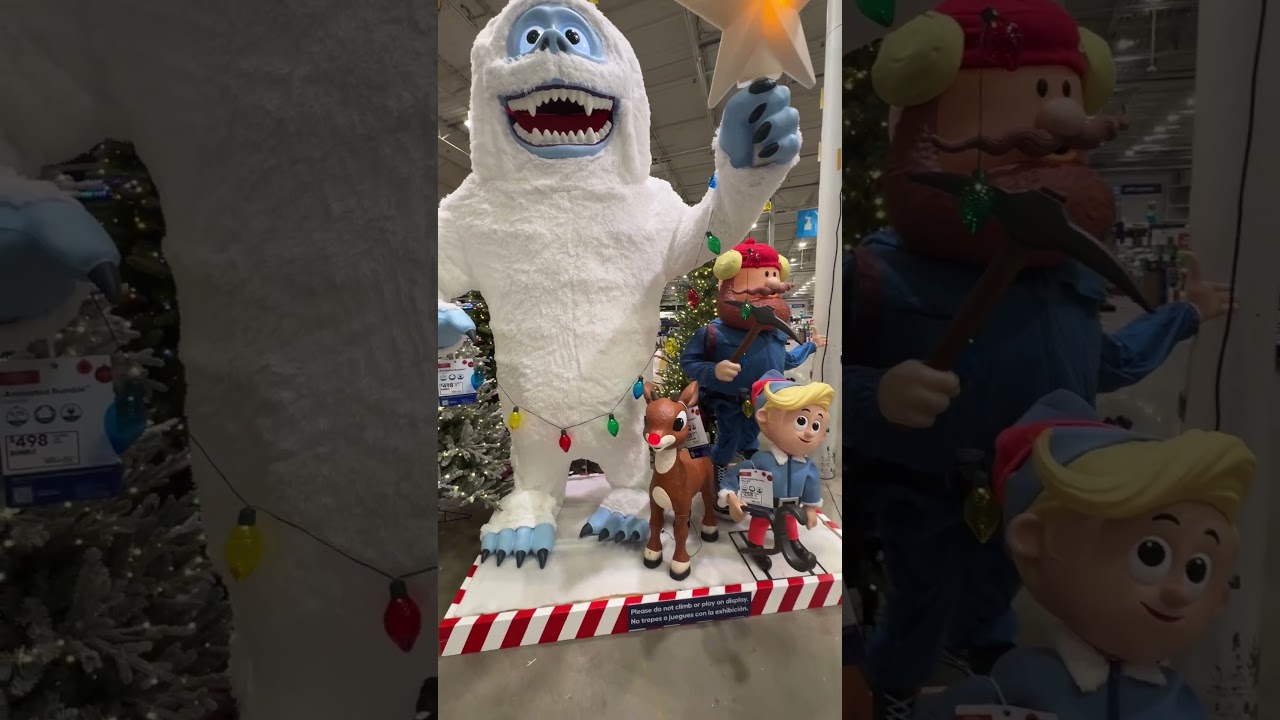 Lowe&rsquo;s animatronic demo Quick Look Rudolph, Yukon Cornelius, hermey the elf and abominable snow man