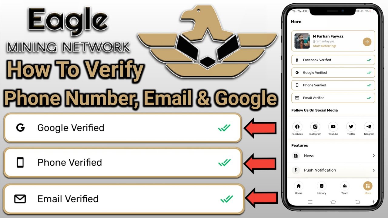 How To Verify Eagle Mining Network app with Phone number, Email & Google | eagle network new update